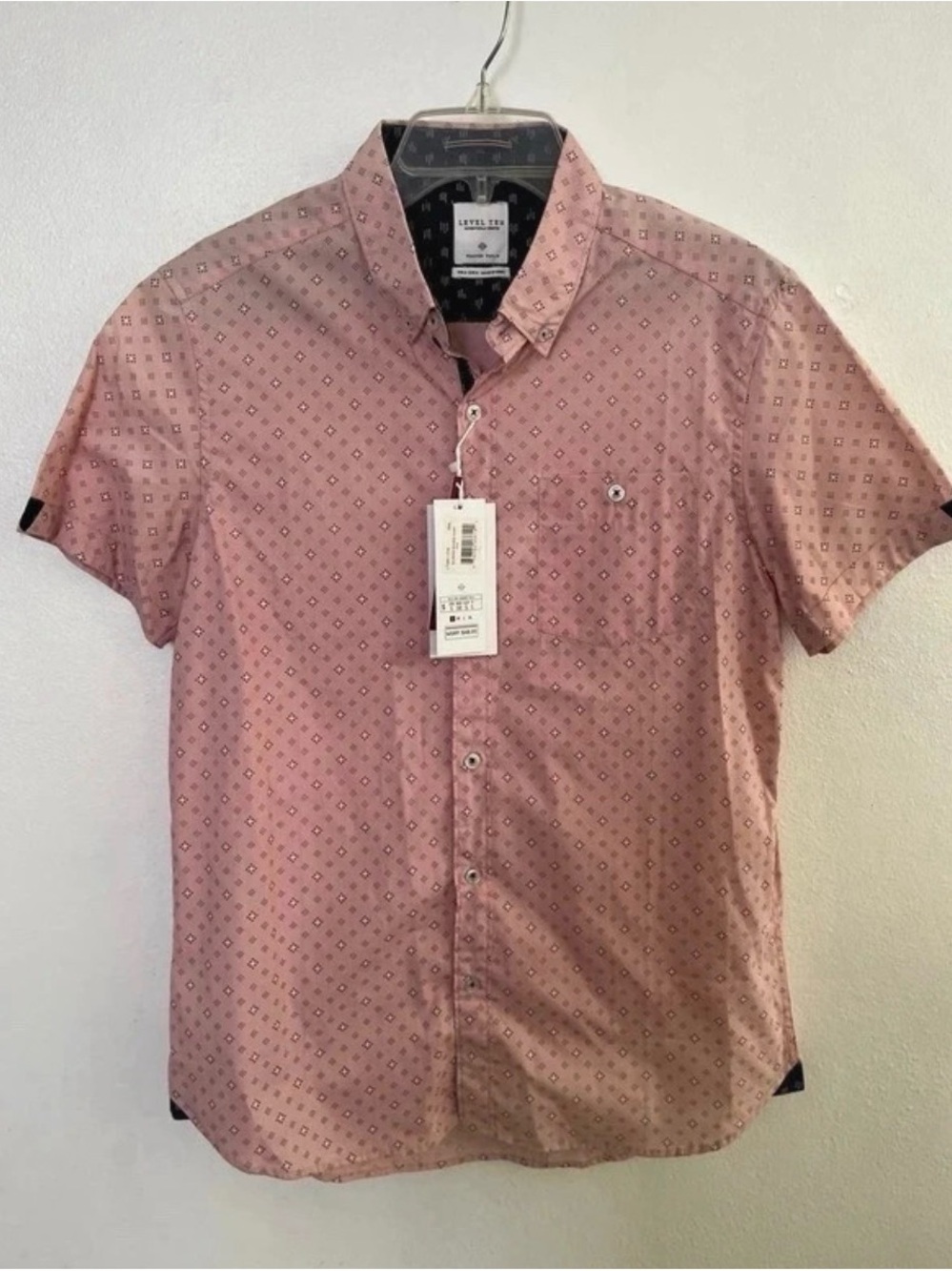 Skyler Lee Men’s Short-Sleeve Button-Down Shirt — Dusty Rose